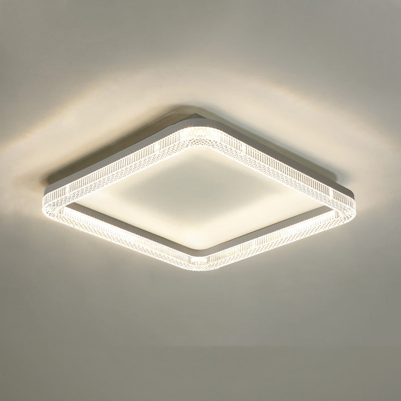 Single White Finish Flush Mount Lighting Circle Ceiling Light for Bedroom