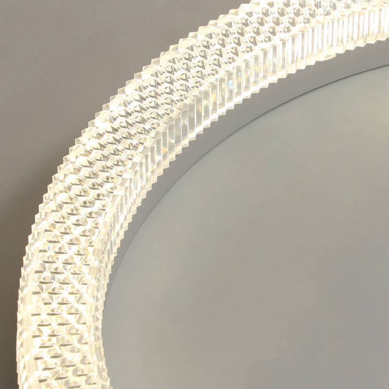 Single White Finish Flush Mount Lighting Circle Ceiling Light for Bedroom