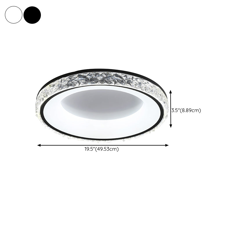 Single White/Black Flush Mount Lighting Circle LED Ceiling Light