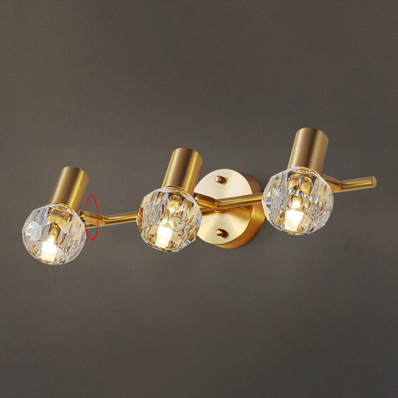 Modern Wall Mount Light Fixture Metal Wall Mounted Lighting in Gold Fixture for Washroom