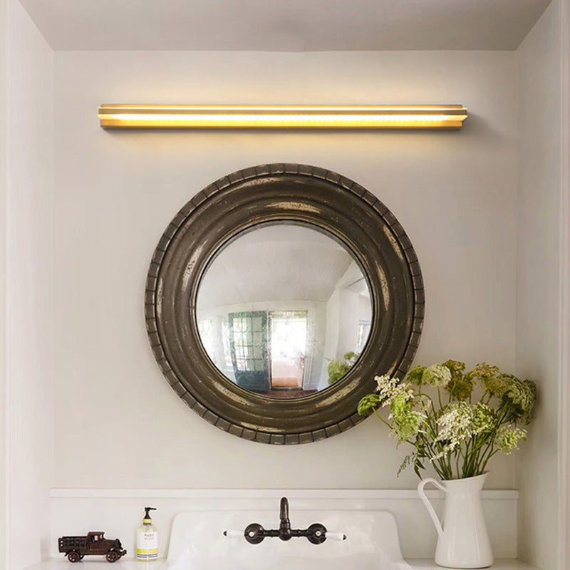 Modern LED Vanity Light Brass Mirror Front Light with Acrylic Shade for Hotel