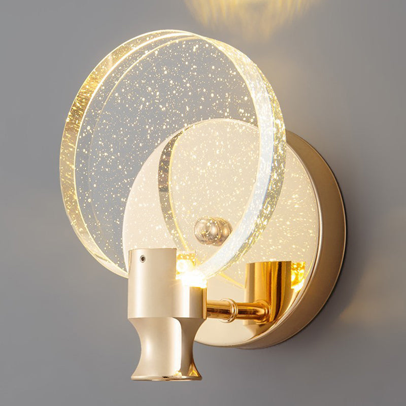 Nordic Style Vanity Light Circle Shape Vanity Lamp with Crystal Shade for Shower Room