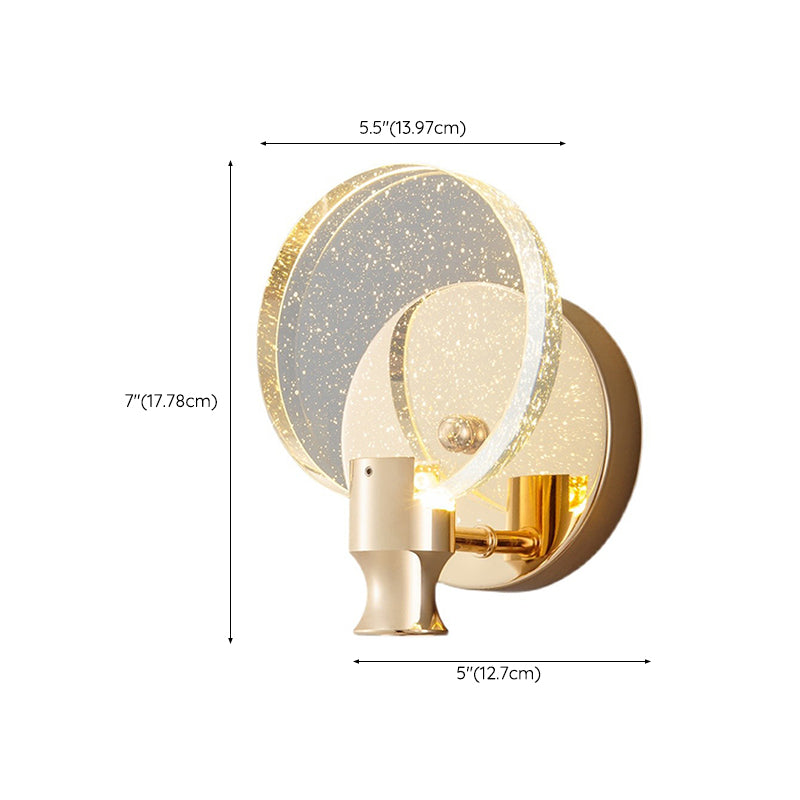 Nordic Style Vanity Light Circle Shape Vanity Lamp with Crystal Shade for Shower Room