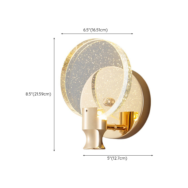 Nordic Style Vanity Light Circle Shape Vanity Lamp with Crystal Shade for Shower Room