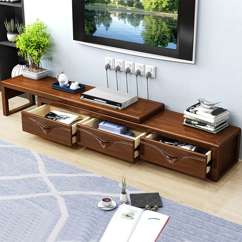 Traditional TV Media Stand Enclosed Storage TV Stand Console with Drawers