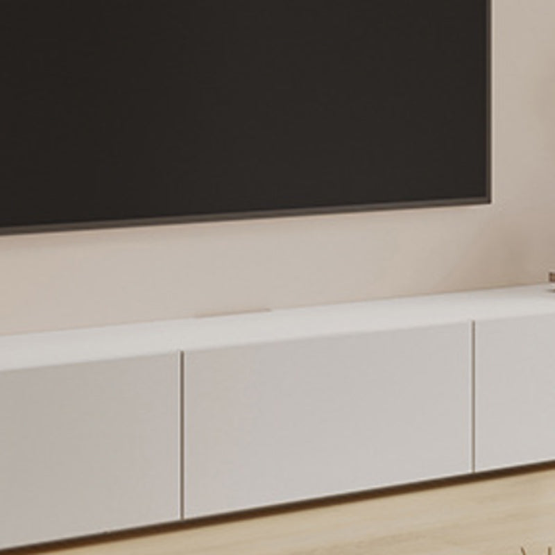 Modern White TV Stand Console Enclosed Storage TV Media Stand with Drawers for Living Room