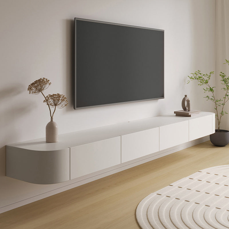 Modern White TV Media Stand Floating TV Stand Console with Drawers for Living Room