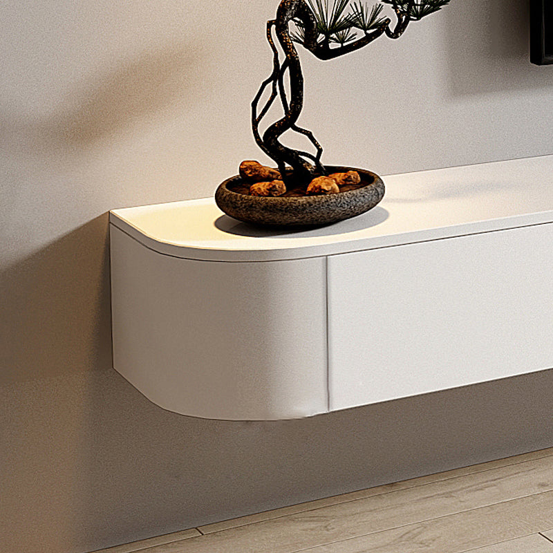 Modern White TV Media Stand Floating TV Stand Console with Drawers for Living Room