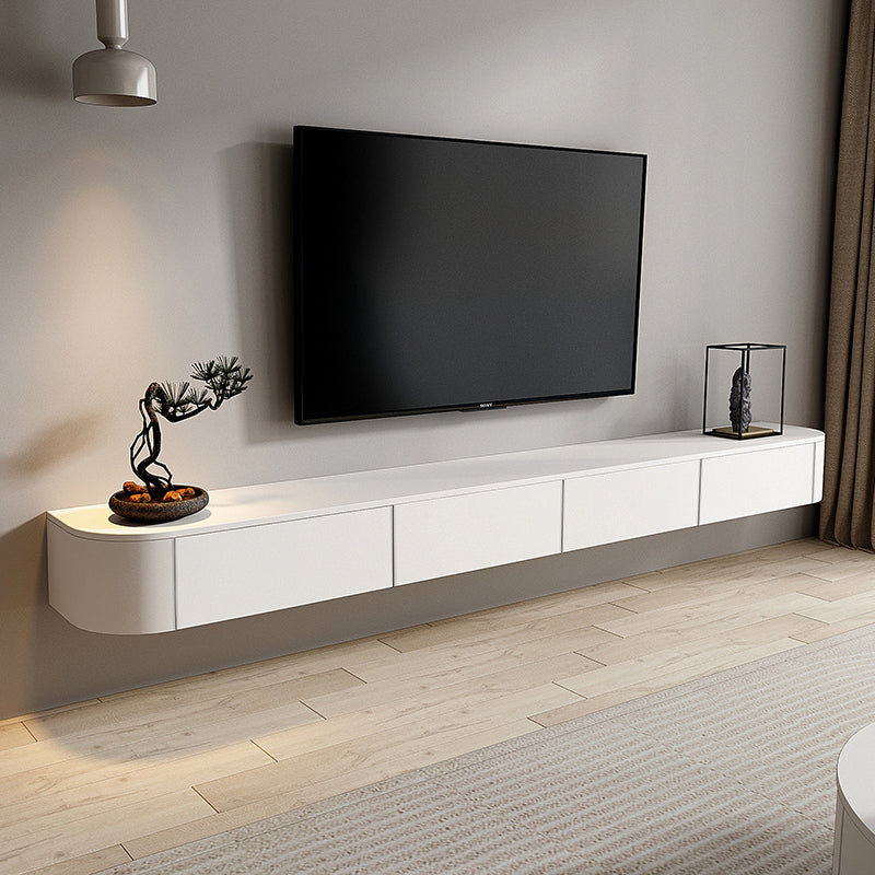 Modern White TV Media Stand Floating TV Stand Console with Drawers for Living Room