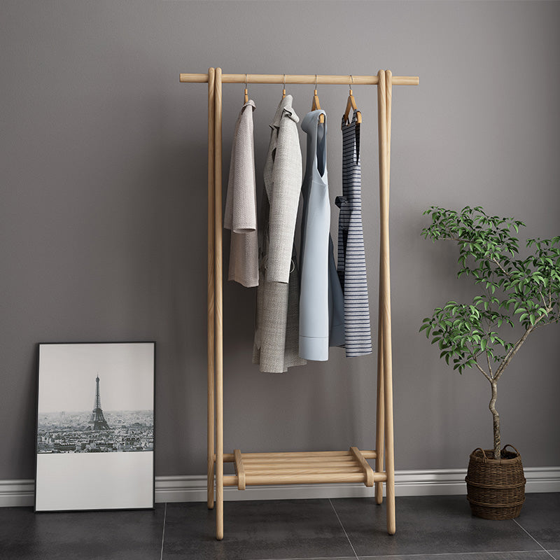 Contemporary Coat Hanger Solid Ash Wood Shelve Design Coat Rack for Living Room