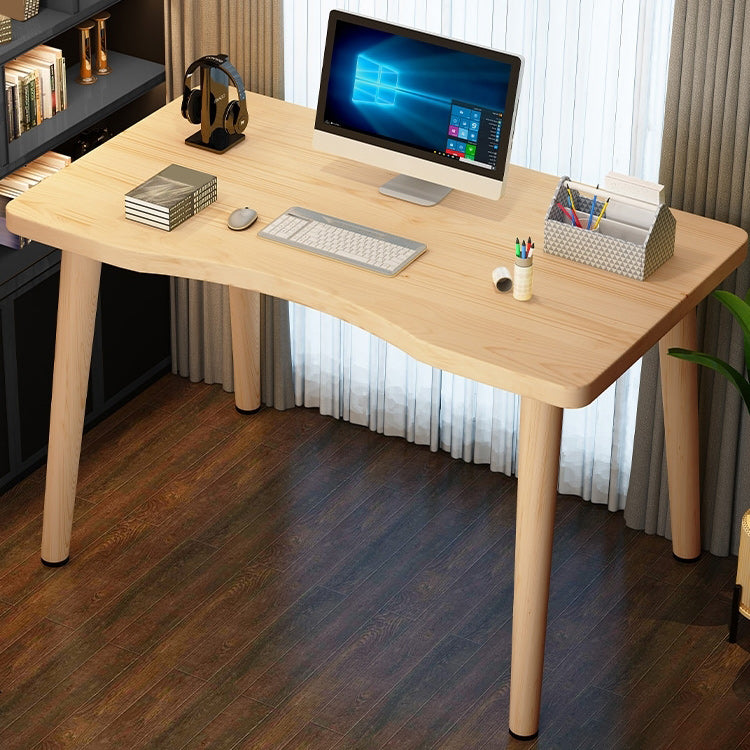 Bedroom Wooden Working Desk Modern Free Form Writing Table with 4 Legs