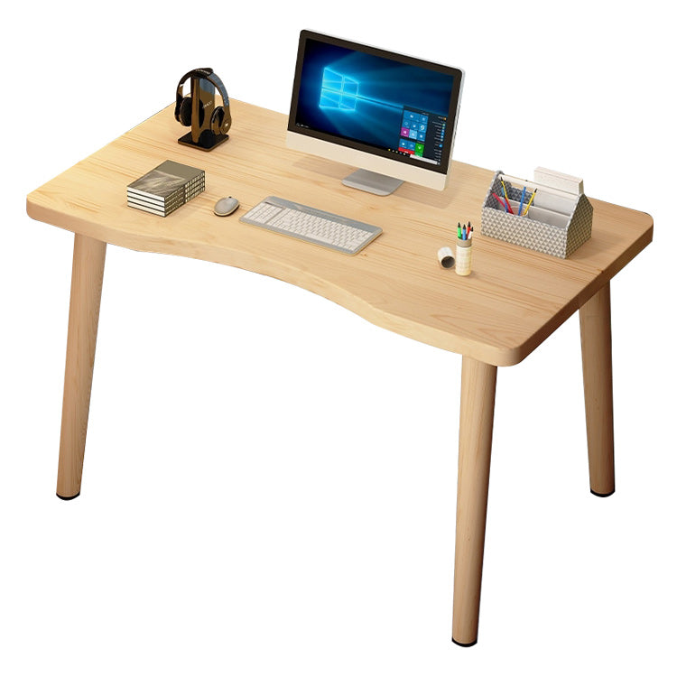 Bedroom Wooden Working Desk Modern Free Form Writing Table with 4 Legs