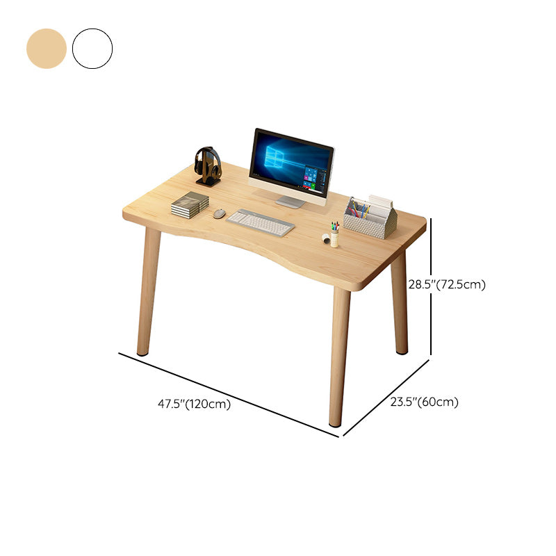 Bedroom Wooden Working Desk Modern Free Form Writing Table with 4 Legs