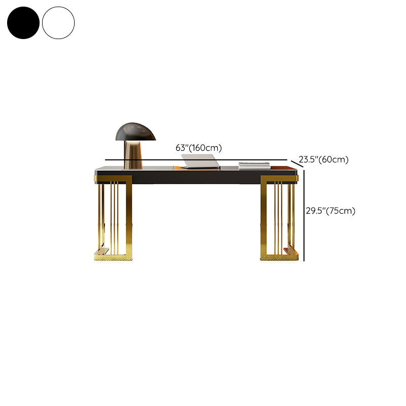 Office Rectangle Working Table Contemporary Glass Writing Desk