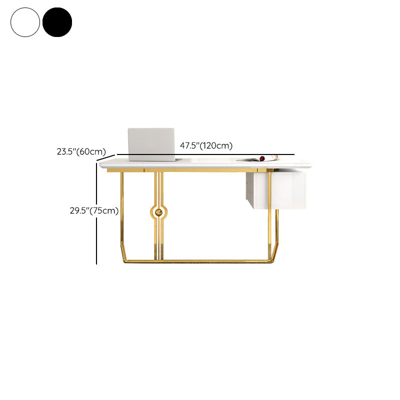 Modern Style Office Working Table Rectangle Glass Writing Desk