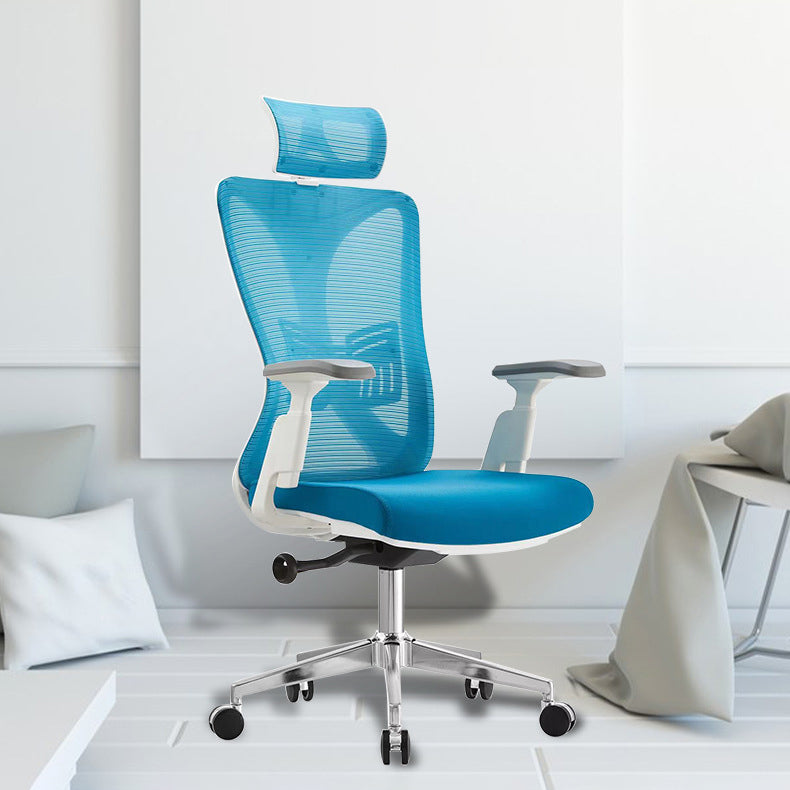 Modern Desk Chair Mesh Computer Chair High-Back Chair in Blue