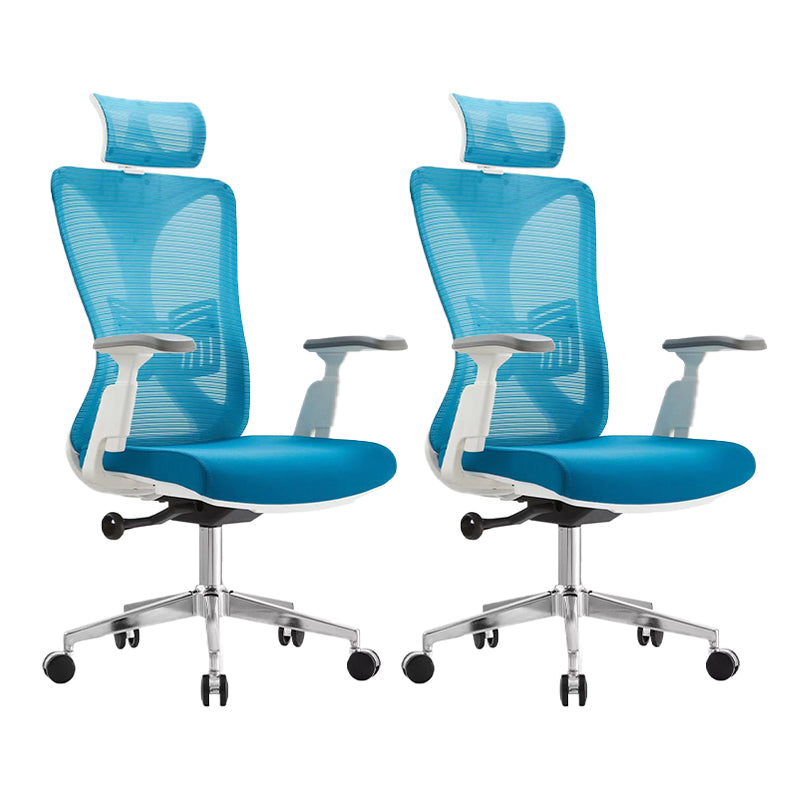 Modern Desk Chair Mesh Computer Chair High-Back Chair in Blue