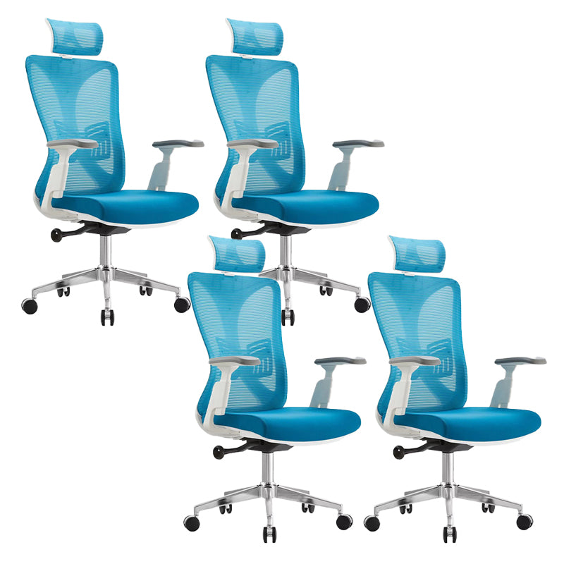 Modern Desk Chair Mesh Computer Chair High-Back Chair in Blue