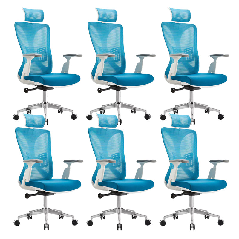 Modern Desk Chair Mesh Computer Chair High-Back Chair in Blue