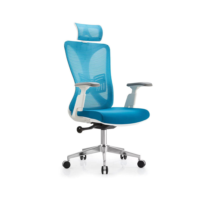 Modern Desk Chair Mesh Computer Chair High-Back Chair in Blue