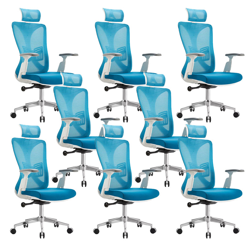 Modern Desk Chair Mesh Computer Chair High-Back Chair in Blue