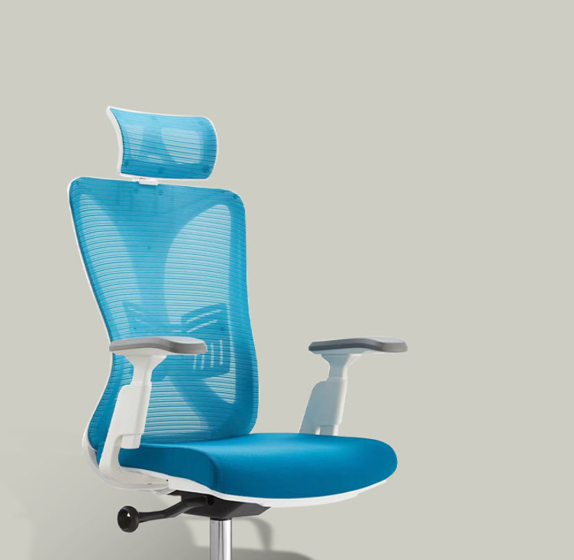 Modern Desk Chair Mesh Computer Chair High-Back Chair in Blue