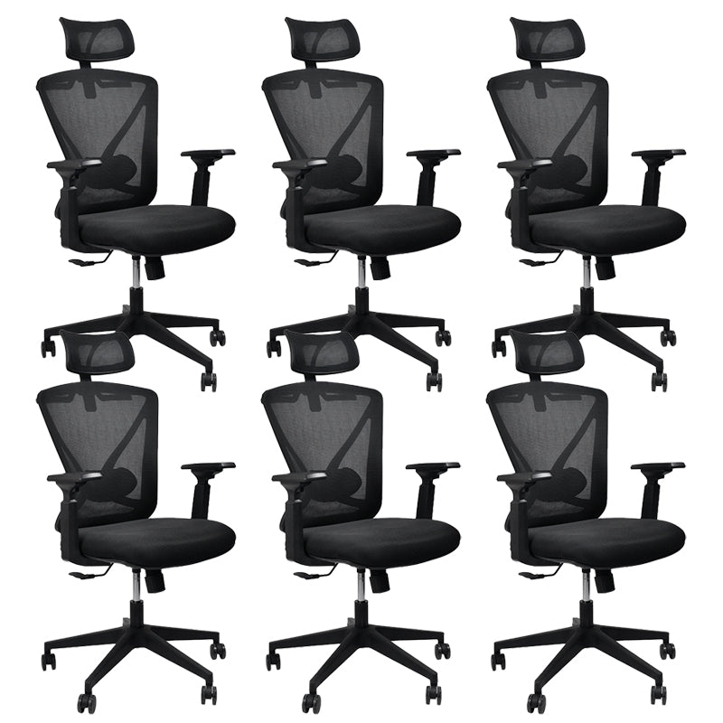 Modern & Contemporary Wheels Chair Microfiber Black High Back Chair