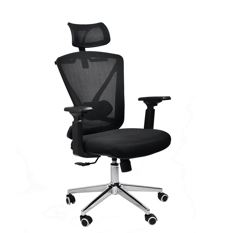 Modern & Contemporary Wheels Chair Microfiber Black High Back Chair