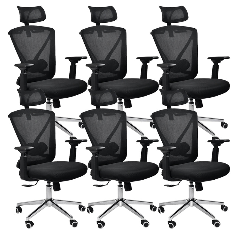 Modern & Contemporary Wheels Chair Microfiber Black High Back Chair