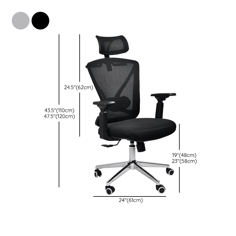 Modern & Contemporary Wheels Chair Microfiber Black High Back Chair