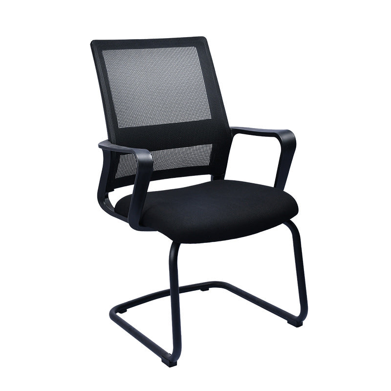 Contemporary Office Chair Fixed Arms Lumbar Support Conference Chair