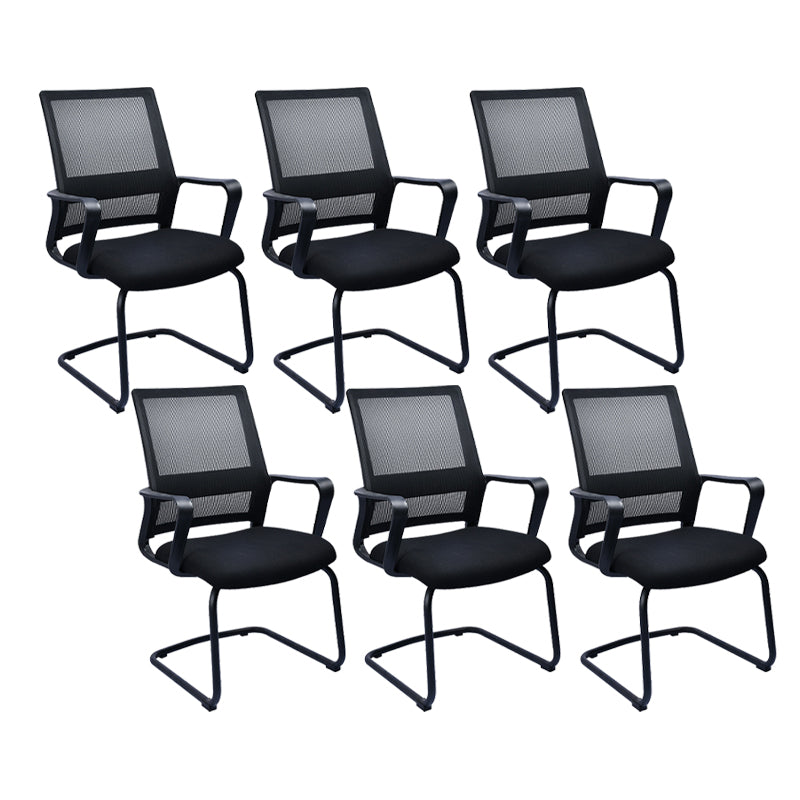 Contemporary Office Chair Fixed Arms Lumbar Support Conference Chair