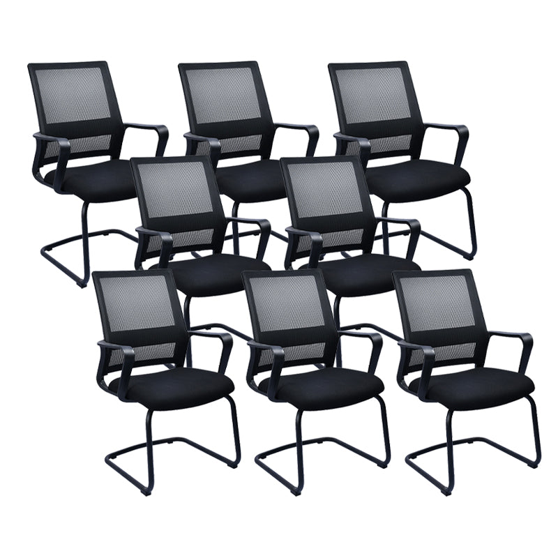 Contemporary Office Chair Fixed Arms Lumbar Support Conference Chair