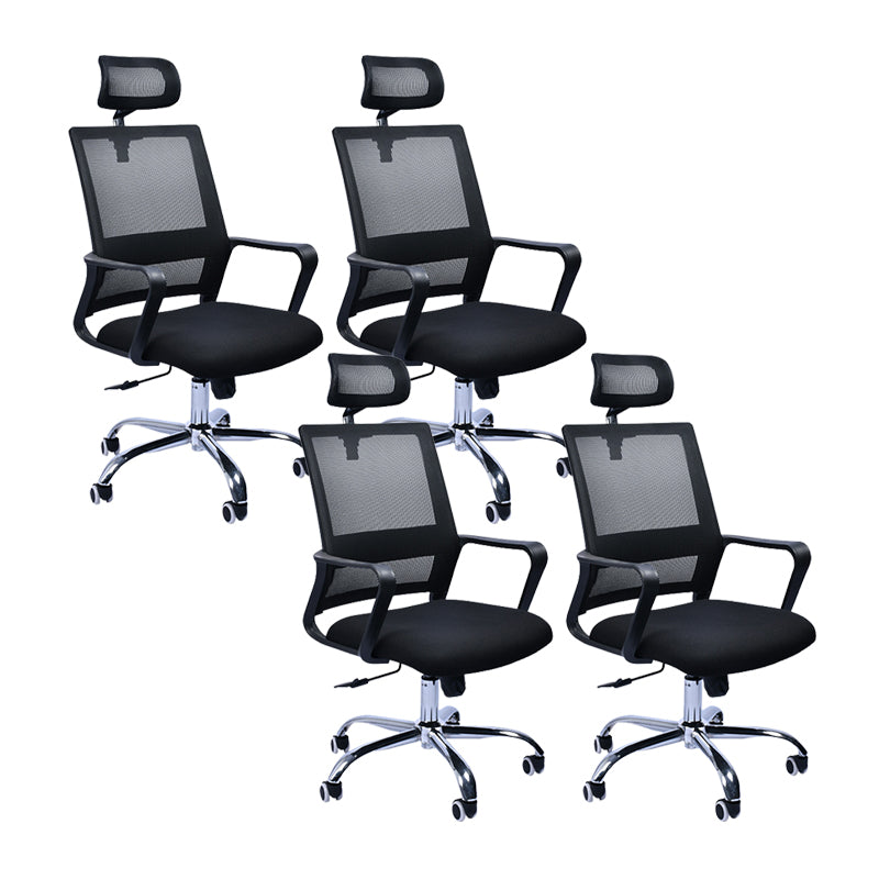 Contemporary Office Chair Fixed Arms Lumbar Support Conference Chair