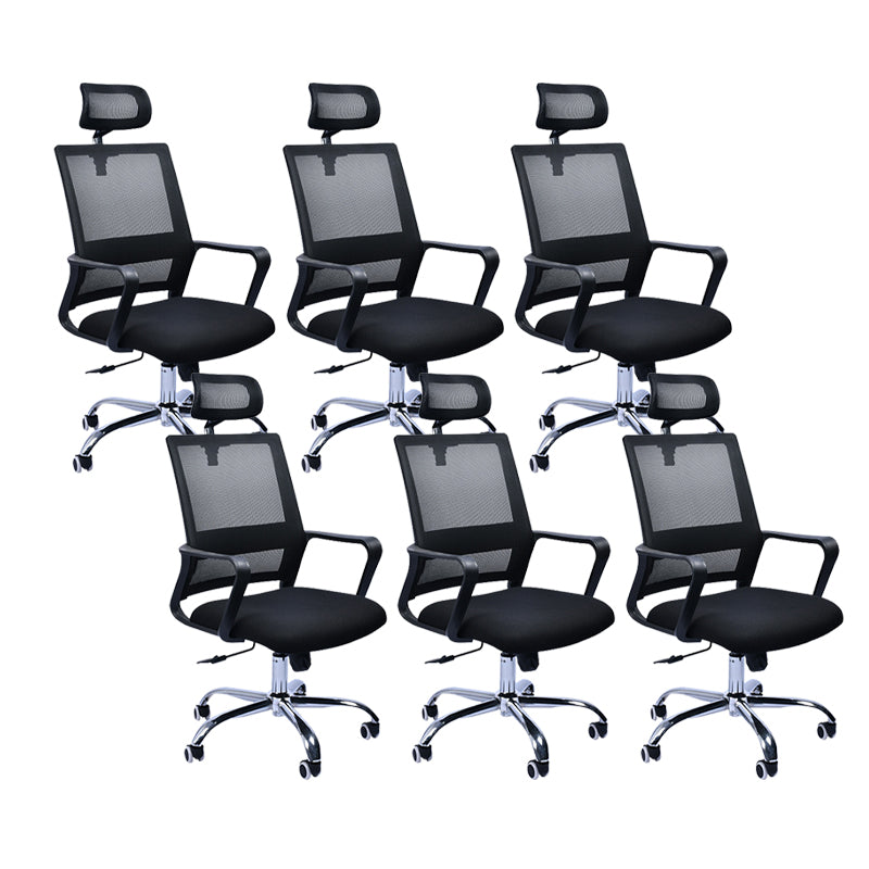 Contemporary Office Chair Fixed Arms Lumbar Support Conference Chair