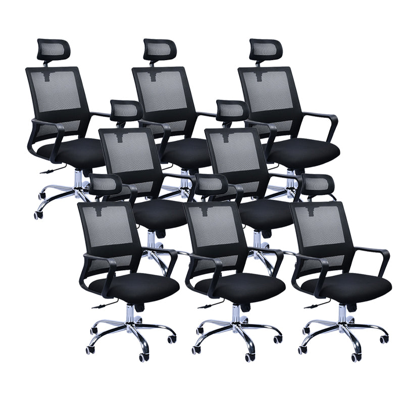 Contemporary Office Chair Fixed Arms Lumbar Support Conference Chair