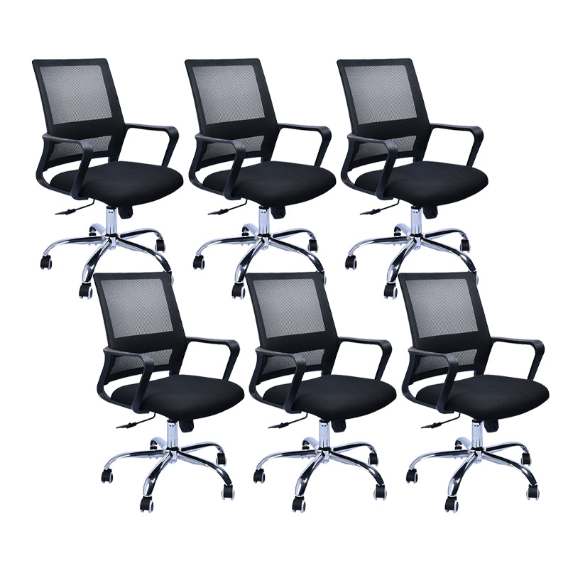 Contemporary Office Chair Fixed Arms Lumbar Support Conference Chair