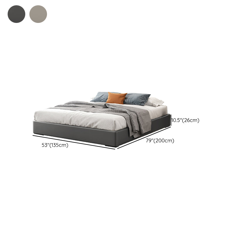 Contemporary Grey 10.23 " Tall Wooden Platform Bed for Bedroom