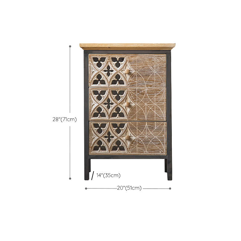 Industrial Accent Cabinet in Brown with Black Metal Legs Cabinet