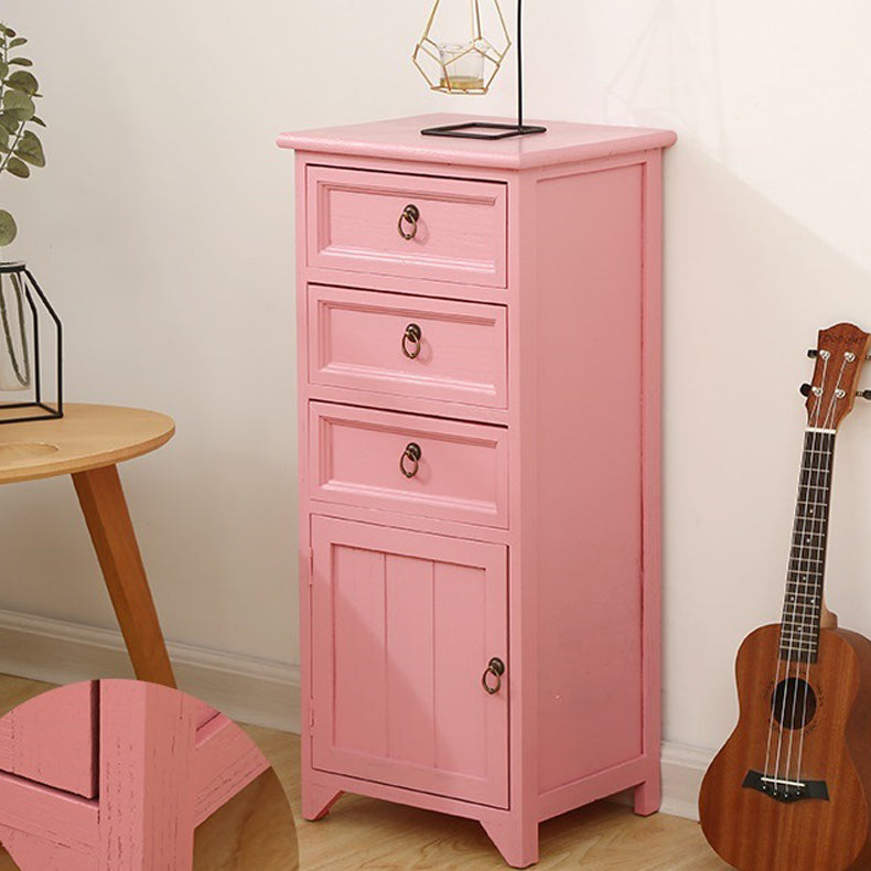 Industrial Distressed Finish Accent Cabinet with Drawers and Door