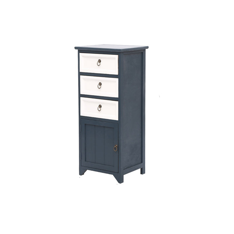 Industrial Distressed Finish Accent Cabinet with Drawers and Door