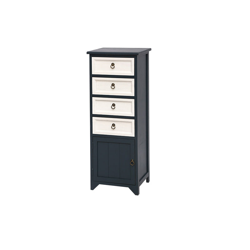 Industrial Distressed Finish Accent Cabinet with Drawers and Door