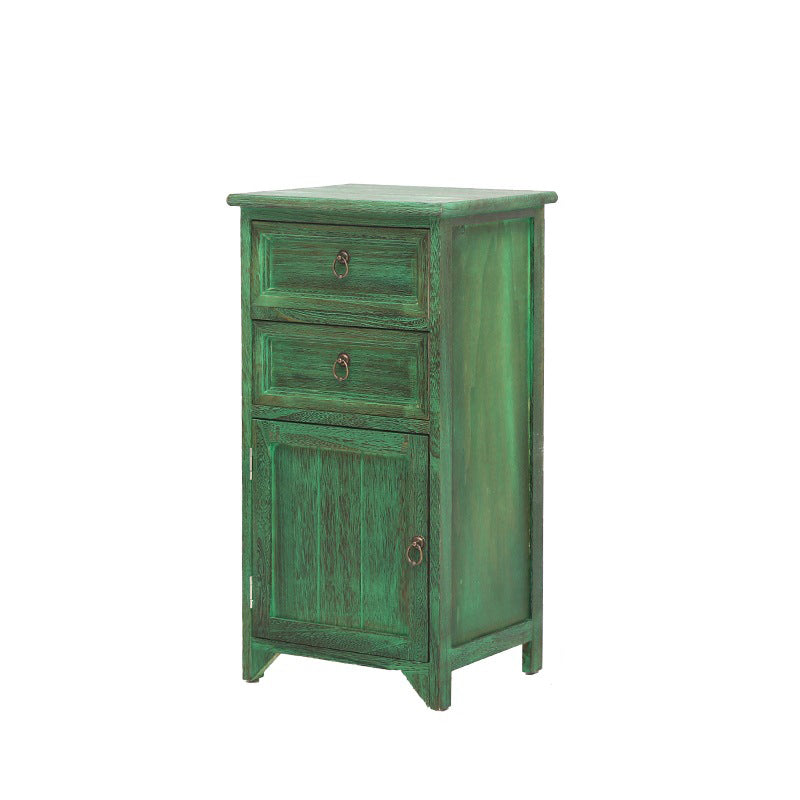 Industrial Distressed Finish Accent Cabinet with Drawers and Door