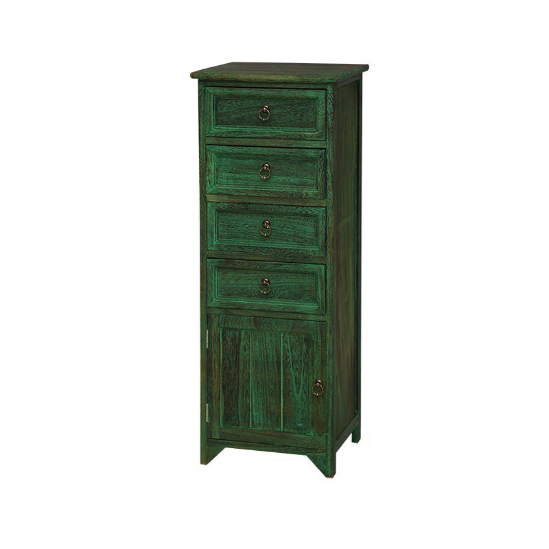 Industrial Distressed Finish Accent Cabinet with Drawers and Door