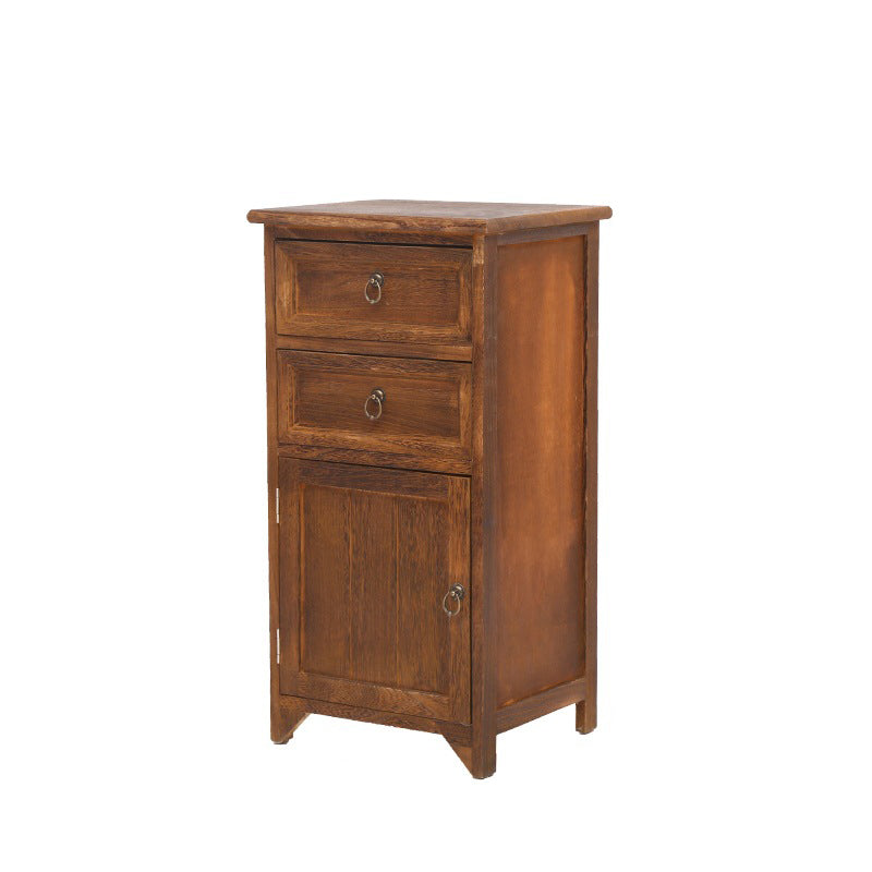 Industrial Distressed Finish Accent Cabinet with Drawers and Door