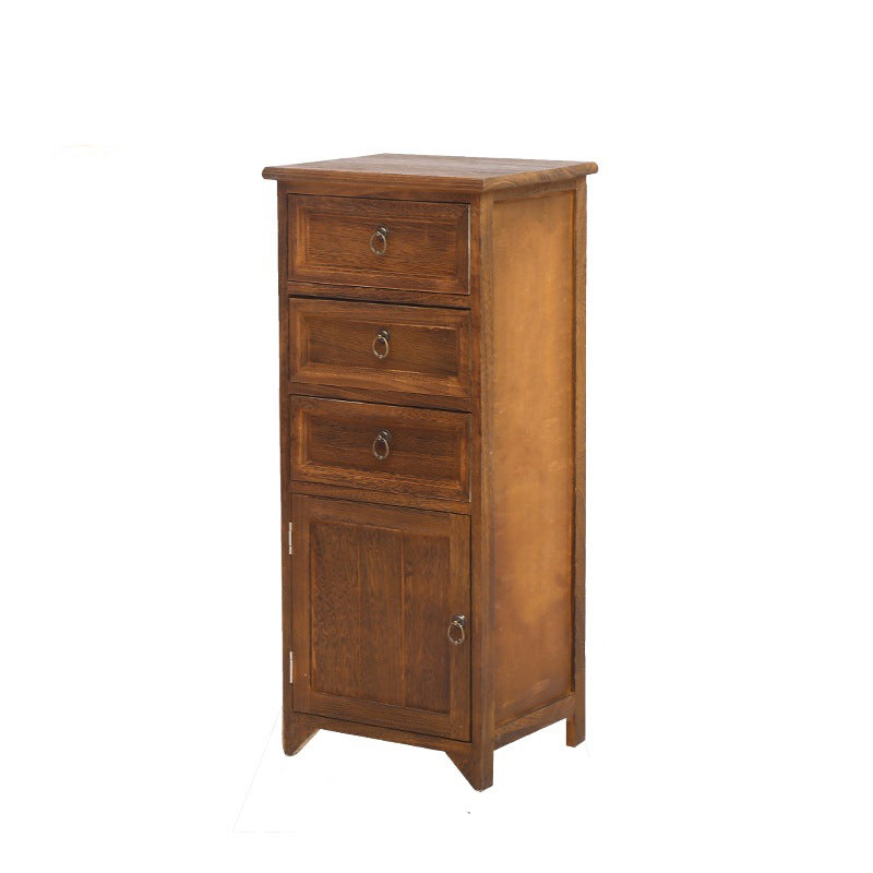 Industrial Distressed Finish Accent Cabinet with Drawers and Door