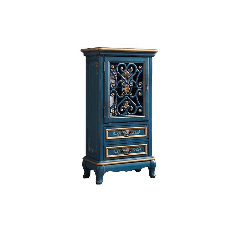 Industrial Accent Cabinet in Distressed Finish Wood with Door and Drawers