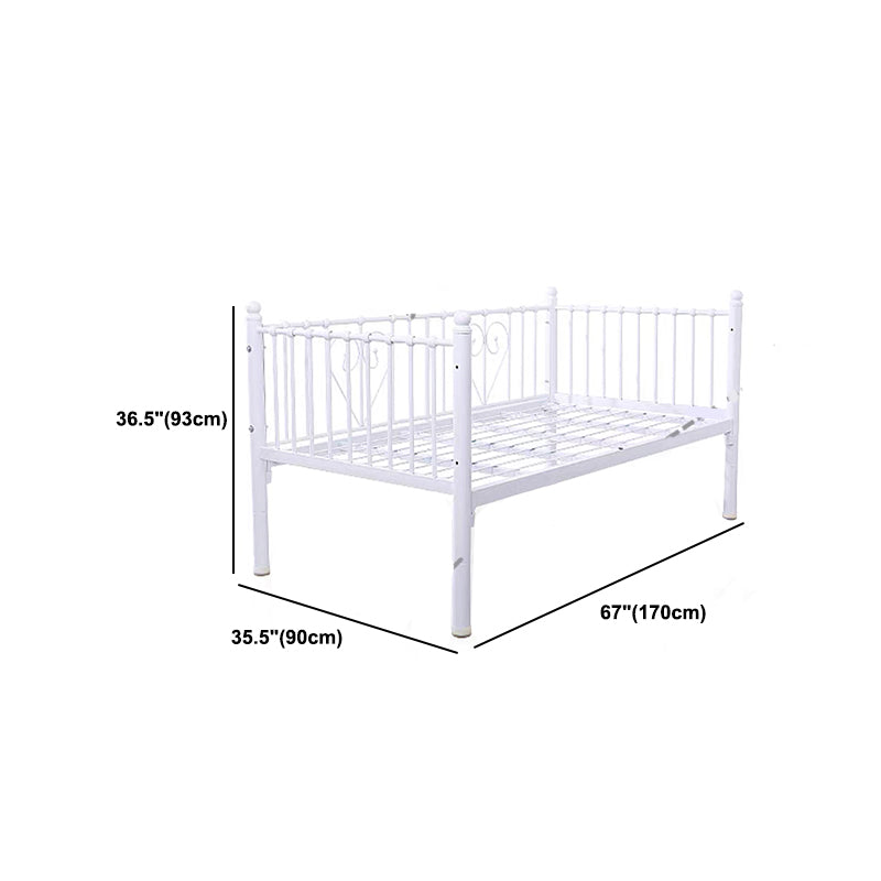 Scandinavian Metal with Guardrail Headboard Princess Slat Bed