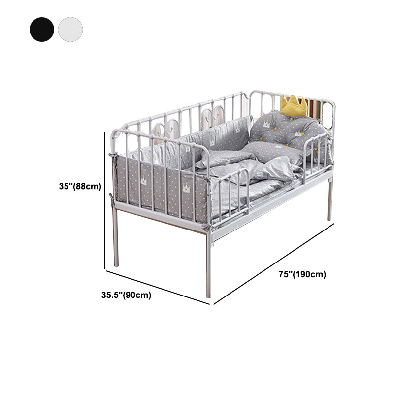 Contemporary Metal Headboard with Footboard Mattress Princess Bed