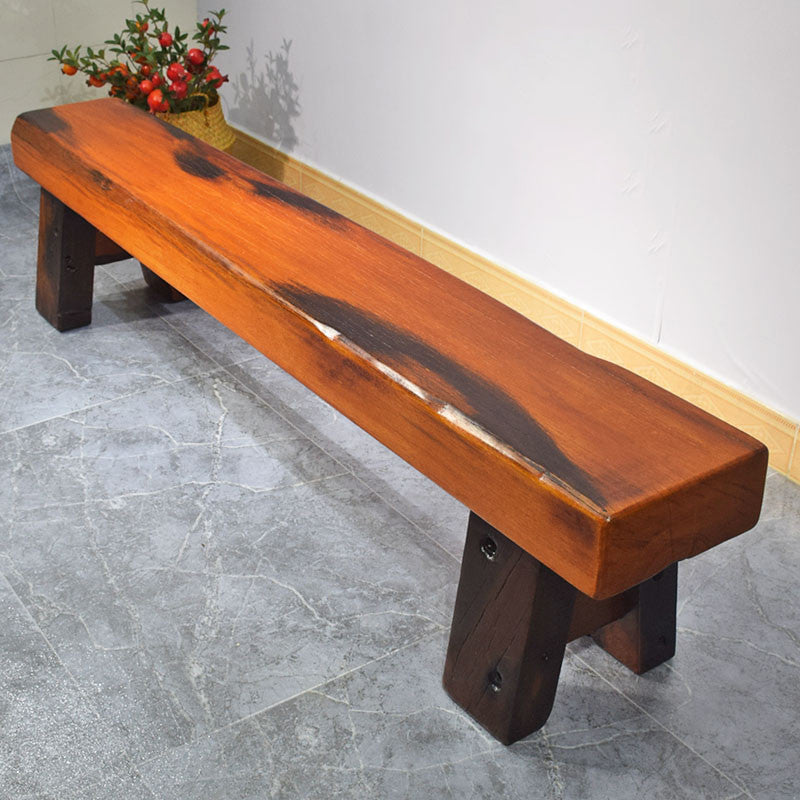 Traditional Dining Bench, Solid Wood Bench with Trestle Legs